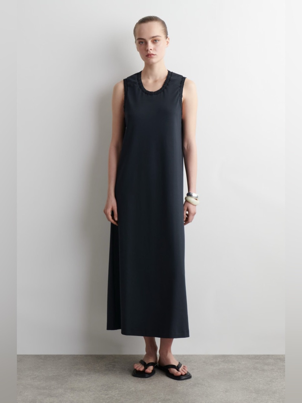 Cos ruffled midi dress size medium